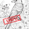 Wings and Blooms: A Bird and Flower Coloring Journey-DIGITAL DOWNLOAD! - Image 3