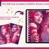 DIGITAL Planner COVER KIT | Self-Love Strawberry Cover Kit : 4 Designs - Covers, Papers, Coils, Buttons, Clasps, Mix & Match Commercial Use - Image 8