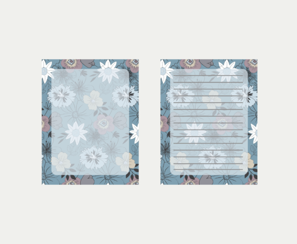 Printable floral stationery, US letter size PDF - Image 8