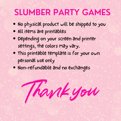 12 Teen Slumber Party Games Printable | Teen/Preteen Sleepover Games |Pajama Party Activities |Girls Sleepover Party Games |Fun Pajama Party Active - Image 8