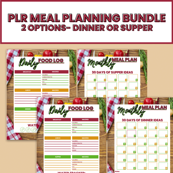 PLR Meal Planning Bundle- Available in 2 versions- supper or dinner