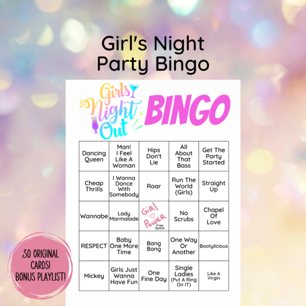 Girls Night Party Game, Music Bingo, Singo Bingo Cards, Girls Night Out - Image 5