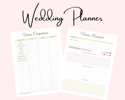 Printable Wedding Planner - Wedding Checklist PDF, Venue Research, Seating Chart AND MORE! - Image 8