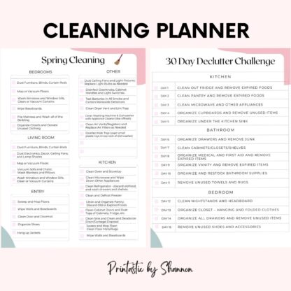 Cleaning Planner - Plans for Daily, Weekly, Monthly, Quarterly, Annually; Spring Cleaning - Image 5
