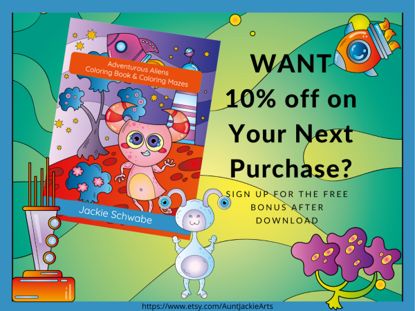 PRINTABLE COLORING Pages | Adventurous Aliens Coloring Pages and Mazes, 30 Coloring, 10 Mazes, US Letter Coloring Book, 45 Pages, Aliens - Image 8