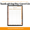 Thanksgiving Schedule PDF - Guest List