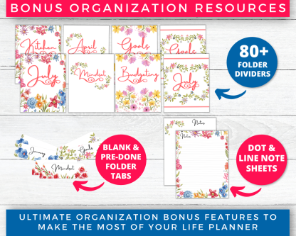 Floral Life Planner & Home Management Printables 2022+2023 - Image 8