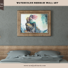 Digital WALL ART - Pretty Watercolor Mermaid on a Rock in the Ocean - pdf, jpg - 5 Aspect Ratios / Sizes - Bonuses - Image 8