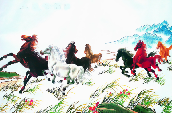 feng shui wall art - 8 horses