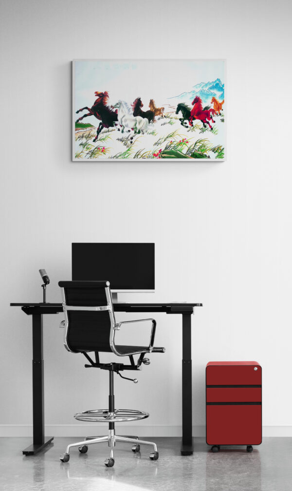 Feng Shui Wall Art - 8 Horses, Wall Art For Living Room & Office, House Entrance, South Wall - Image 2