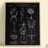 Set of 6 Fashion and Clothing Patent Prints. Black Chalkboard Background Version - Set of 6 Beautiful 1800s and 1900s Vintage Wall Art - Image 9