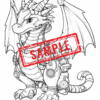 Cogs and Claws: Steampunk Baby Dragon Coloring Pages! Digital Download.. - Image 7