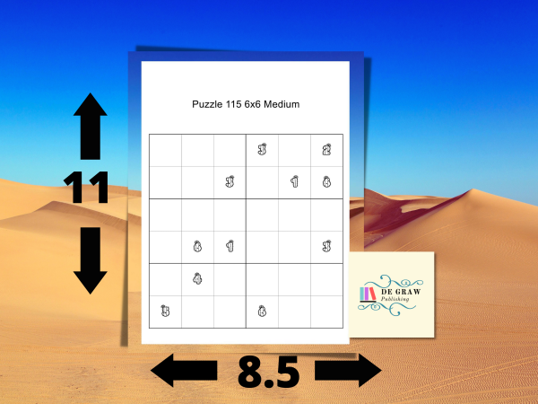 Fun Desert-Themed Easy to Hard Cactus Font Sudoku Logic Puzzles for Kids and Beginners, 4 by 4 and 6 by 6 Travel Friendly Activity Pack - Image 3