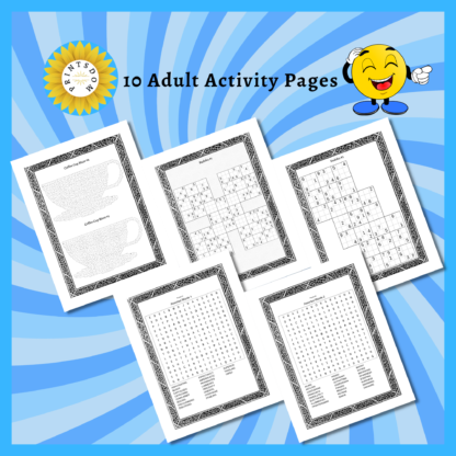 20 Engaging Activity Sheets for Family, Printable Activity Bundle, Kids and Adult Puzzles, Digital Download for Instant Fun - Image 5