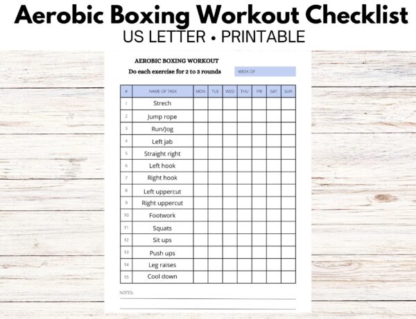 Aerobic Boxing Checklist