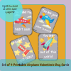 Kids Valentines Cards Printable | Airplane Valentines Day Cards |