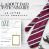 All About Dad Questionnaire, Father's Day Printable Gift