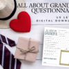 All About Grandpa Questionnaire, Father's Day Printable Gift for Grandfather