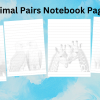 Animal Pairs Lined Notebook Paper