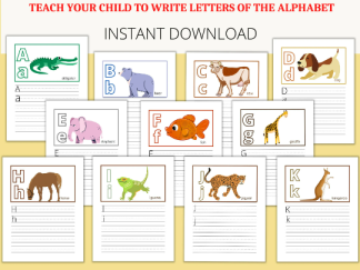 26 Animals Alphabet Printable Letters Worksheets