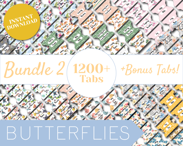 butterfly bible tabs bundle printable