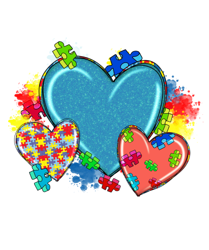 "Hearts of Autism: Embracing the Spectrum in Color", PNG, JPEG, PDF Instant download