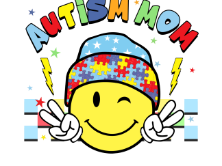 "Colorful Autism Mom: Smiling with Love and Acceptance", instant download, PNG, JPG and PDF