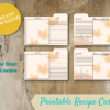 autumn recipe card digital download printablewith top tabs