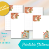 fall raccoon printable stationery