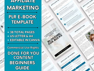 Blogging for Bucks | Beginner's Guide Affiliate Marketing | Editable Canva Template | PLR eBook | Private Label Digital Book | Done For You