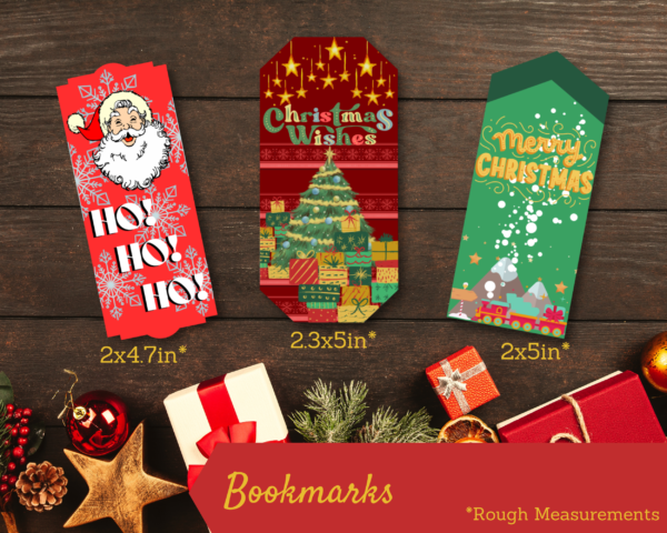 Printable Gift Tag Bookmark Set - Gift tag for Christmas, Digital Download Christmas Bookmark Printable, Gift Tag Bookmark Holiday Set - Image 4