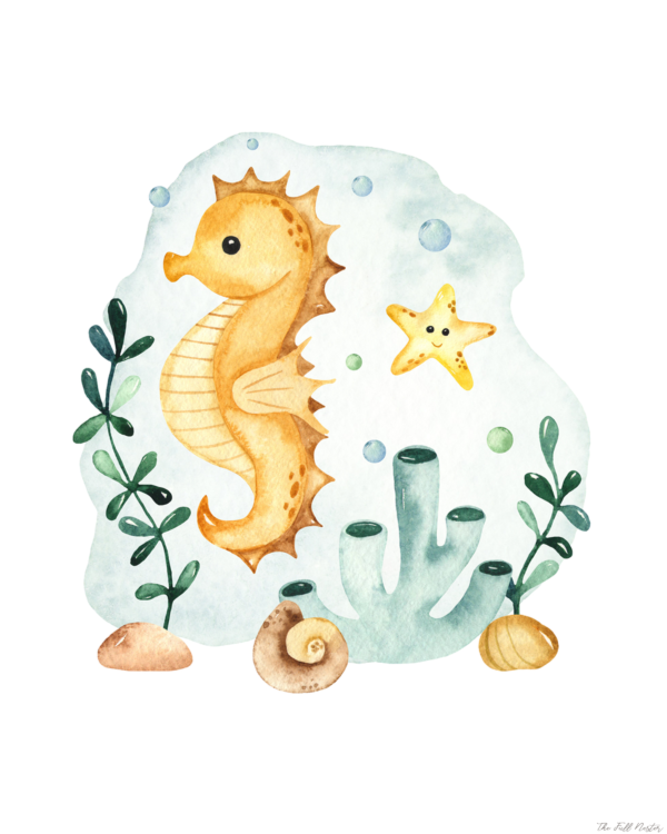 Baby Starfish and Seahorse Nautical Wall Art - Image 2