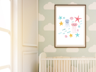 Baby Sea Animals Nautical Wall Art
