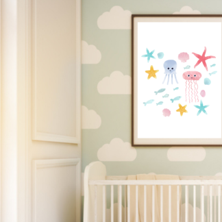 Baby Sea Animals Nautical Wall Art