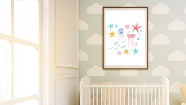 Baby Sea Animals Nautical Wall Art