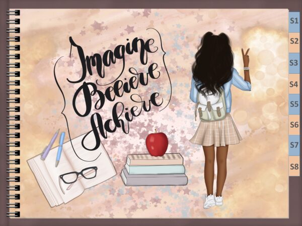 Back to School 8-Subject Digital Notebook Landscape, Use with Goodnotes or Noteshelf App