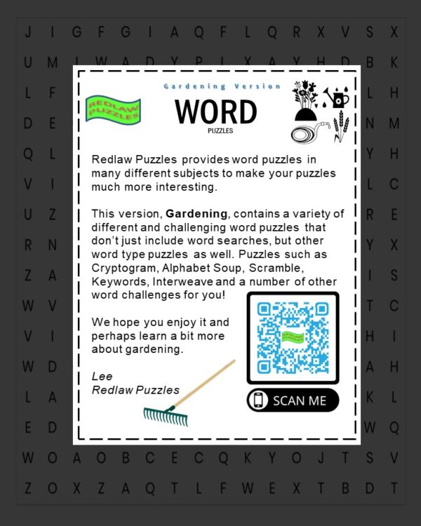 Gardening Word Puzzles back cover