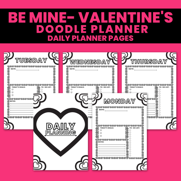 Be Mine Valentine's Doodle Planner