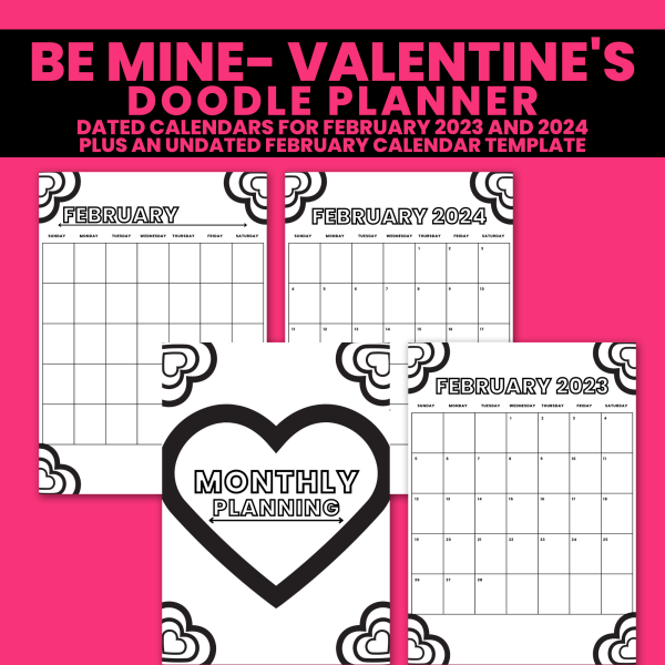 Be Mine Valentine's Doodle Planner
