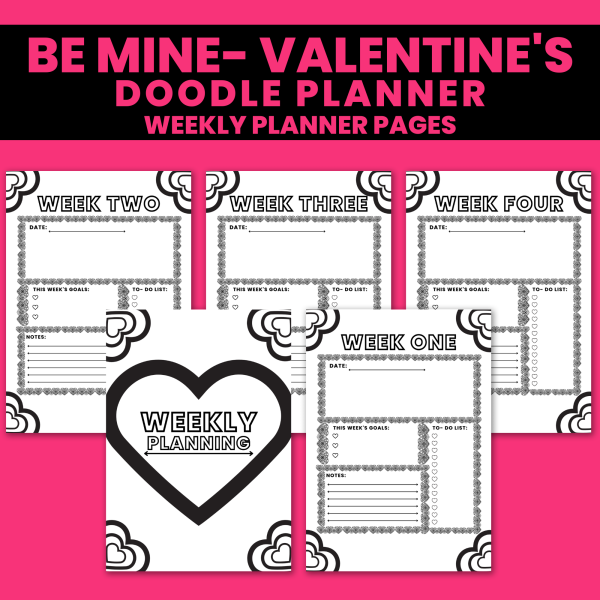 Be Mine Valentine's Doodle Planner