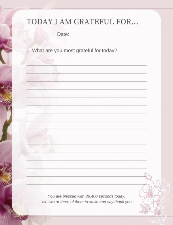 Beautiful 30 Day Gratitude Journal with Prompts, Printable - Image 4