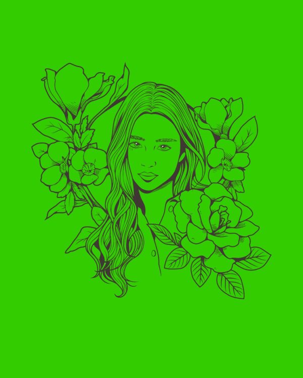 Wall Art-Beautiful Green Woman! Printable. DIGITAL DOWNLOAD! - Image 2