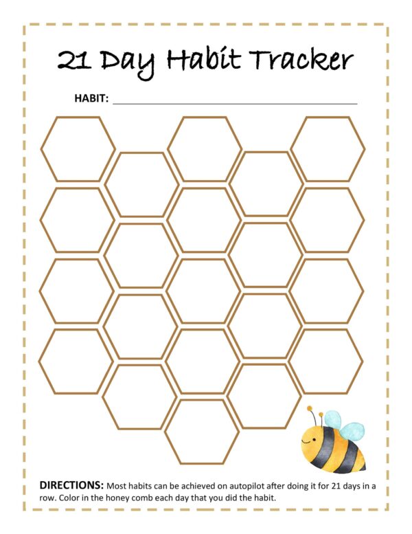Bee Positive Planner, Undated Monthly Pages, My Day & Week, PRINTABLE - Image 6