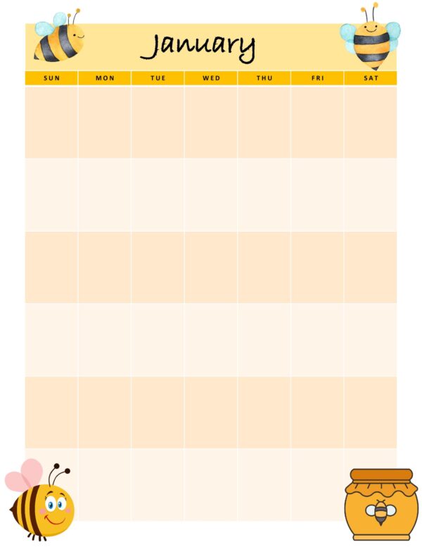 Bee Positive Planner, Undated Monthly Pages, My Day & Week, PRINTABLE - Image 7