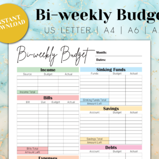 bi-weekly budget printable