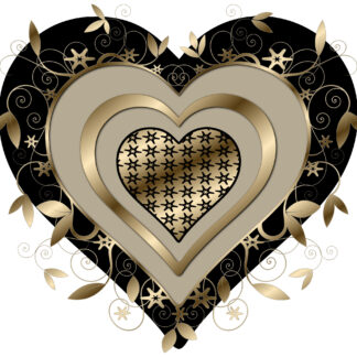 Gold and Black Heart Illustration