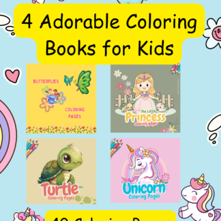 *Whimsical Wonders Coloring Collection: Printable Series for Girls (Set of 4 Books, 40 Pages Total)..DIGITAL DOWNLOAD!