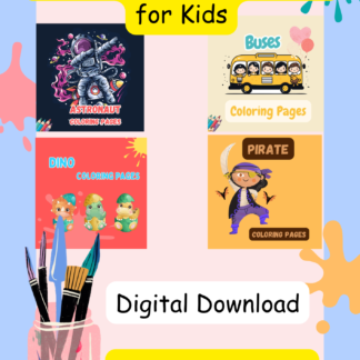 Adventurous Minds Coloring Collection/Printable Series for Kids (Set of 4 Books, 40 Pages Total)..DIGITAL DOWNLOAD!