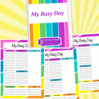 Planning Sheets in rainbow colors