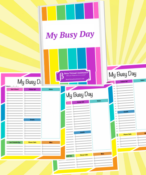 Planning Sheets in rainbow colors